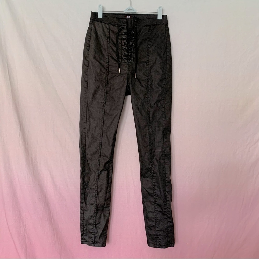Tie front black skinny’s